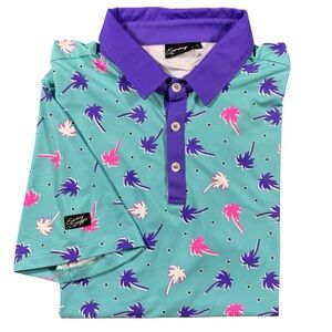 Sunday‎ Swagger Polo XL Palm Tree Tropical Golf Shirt
